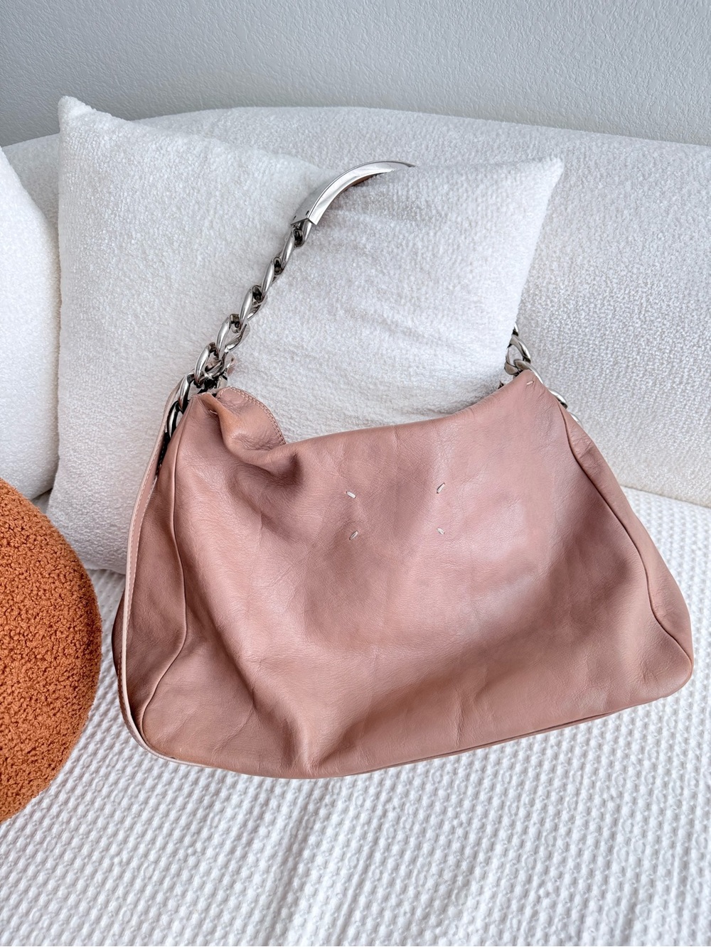 Maison Margiela Chain Shoulder Bag Brown Leather $2375 Retail Authentic - Picture 2 of 15